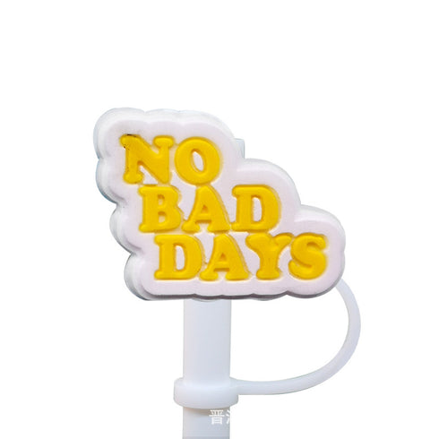 Straw Mouthpiece Silicone Dust Plug Decorative Buckle Clip Personalized Letter Label for Tumblers